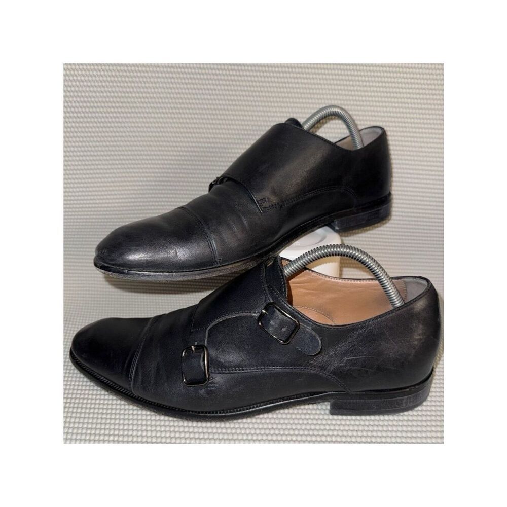 Hugo Boss Monk Double Strap Black Leather Comfort Dress Shoes Men’s Size 9 (42)